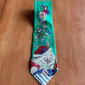 Robert Talbott Christmas Santa Men’s Tie 4” x 56” Vintage